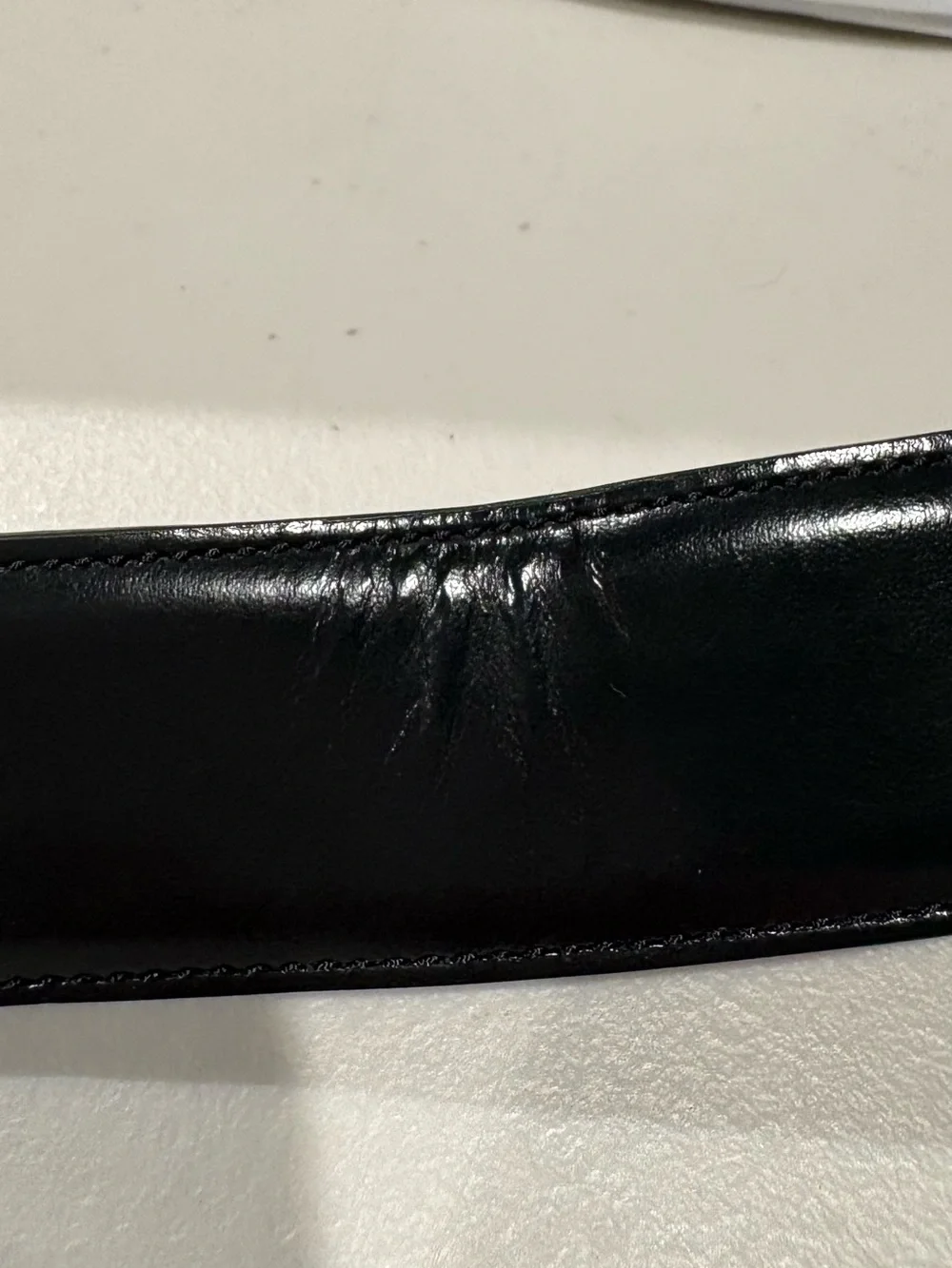 Tumi - Men's Black Leather Dress Belt. Size 38